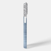 Coques Case-Mate iPhone Parties scintillant argent gouttes Dusty Blue Glam (Verso / Droite)