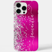 Coques Case-Mate iPhone Parties scintillant argent Hot rose Metallic Girl (Verso)