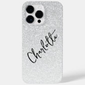 Coques Case-Mate iPhone Parties scintillant argent moderne Girly Chic Nom  (Verso)