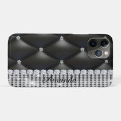 Coques Case-Mate iPhone Parties scintillant argent noir monogramme iPhone  (Dos (Horizontal))