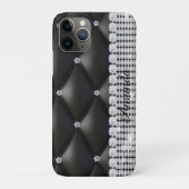 Coques Case-Mate iPhone Parties scintillant argent noir monogramme iPhone  (Dos)