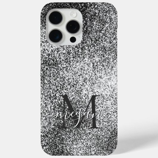 Coques Case-Mate iPhone Parties scintillant Argent - Personnalisé Monogram (Verso)