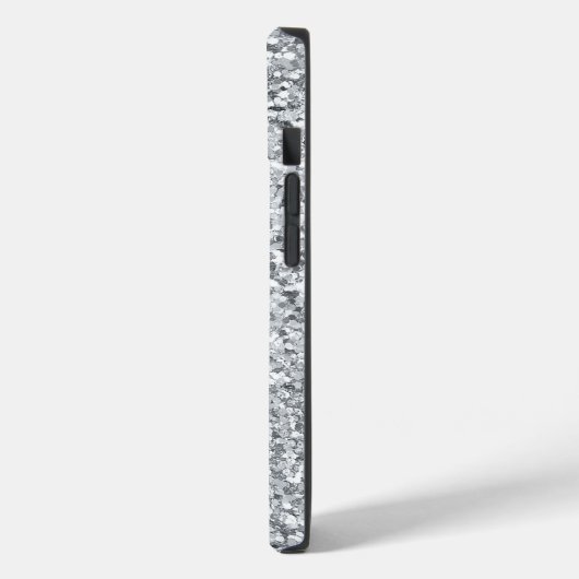 Coques Case-Mate iPhone Parties scintillant argent tendance Monogramme Nom (Verso / Gauche)