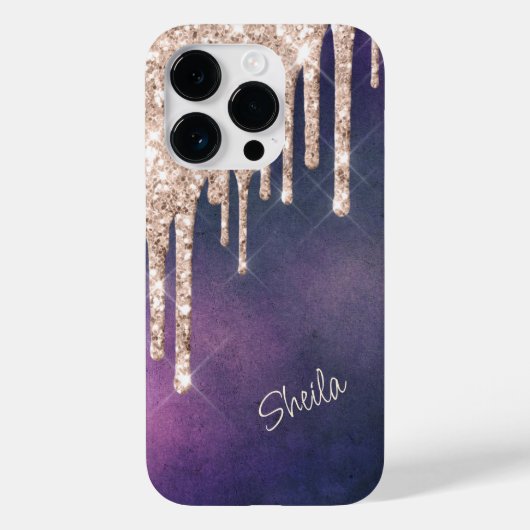 Coques Case-Mate iPhone Parties scintillant argentée sur un monogramme ros (Verso)