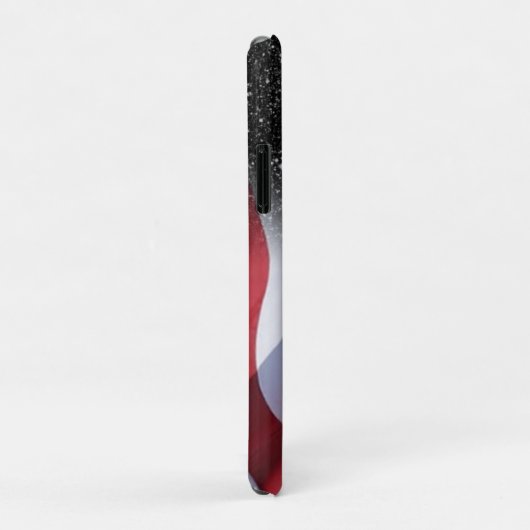 Coques Case-Mate iPhone Parties scintillant Black Galaxy moderne du drapea (Dos/Droite)