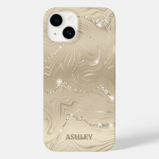 Coques Case-Mate iPhone Parties scintillant blanche Arrière - plan Champag (Verso)