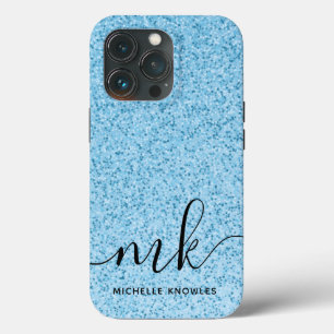 Case-Mate iPhone Case Parties scintillant bleu clair Bokeh Custom Monogr