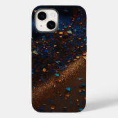 Coques Case-Mate iPhone Parties scintillant bleu foncéMarron  iPhone Mate  (Verso)