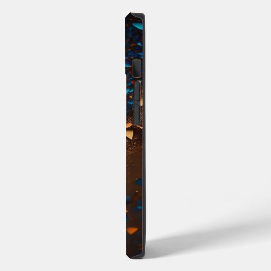 Coques Case-Mate iPhone Parties scintillant bleu foncéMarron  iPhone Mate  (Verso / Gauche)
