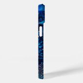 Coques Case-Mate iPhone Parties scintillant bleu marine monogramme (Verso / Droite)