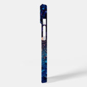 Coques Case-Mate iPhone Parties scintillant bleu marine monogramme (Verso / Gauche)
