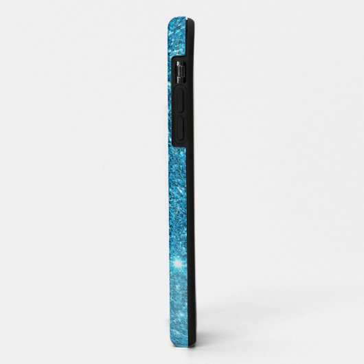 Coques Case-Mate iPhone Parties scintillant bleu moderne éclaboussures Nom (Dos/Gauche)