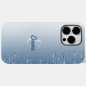 Coques Case-Mate iPhone Parties scintillant bleu moderne éclaboussures Nom (Verso (horizontal))