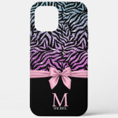 Coques Case-Mate iPhone Parties scintillant bleu rose ombre Zebra Stripes  (Verso)