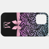Coques Case-Mate iPhone Parties scintillant bleu rose ombre Zebra Stripes  (Verso (horizontal))