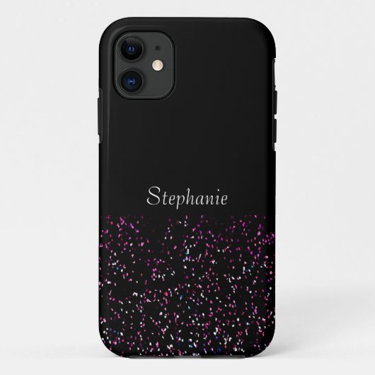 Coques Case-Mate iPhone Parties scintillant bleu violet noir Nom Cool (Dos)