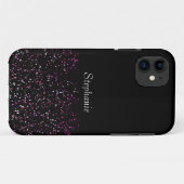 Coques Case-Mate iPhone Parties scintillant bleu violet noir Nom Cool (Dos (Horizontal))
