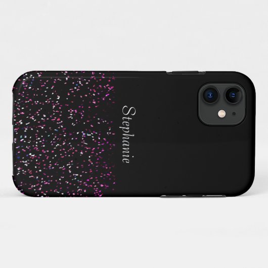 Coques Case-Mate iPhone Parties scintillant bleu violet noir Nom Cool (Dos (Horizontal))