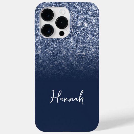 Coques Case-Mate iPhone Parties scintillant bleue Dusty Nom du script (Verso)