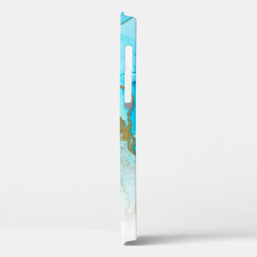 Coques Case-Mate iPhone Parties scintillant bleue marbre personnalisé Coq (Verso / Gauche)