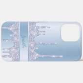 Coques Case-Mate iPhone Parties scintillant bleue moderne gouttes sur mesu (Verso / Droite)