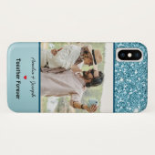 Coques Case-Mate iPhone Parties scintillant Bleue Moderne Personnalisé Amo (Dos (Horizontal))