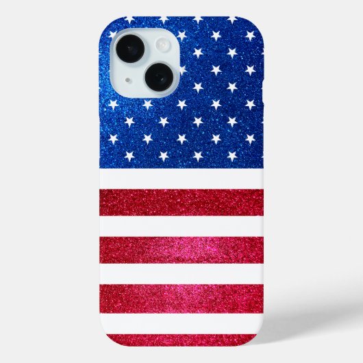 Coques Case-Mate iPhone Parties scintillant Bleue Rouge Drapeau Patriotiqu (Verso)