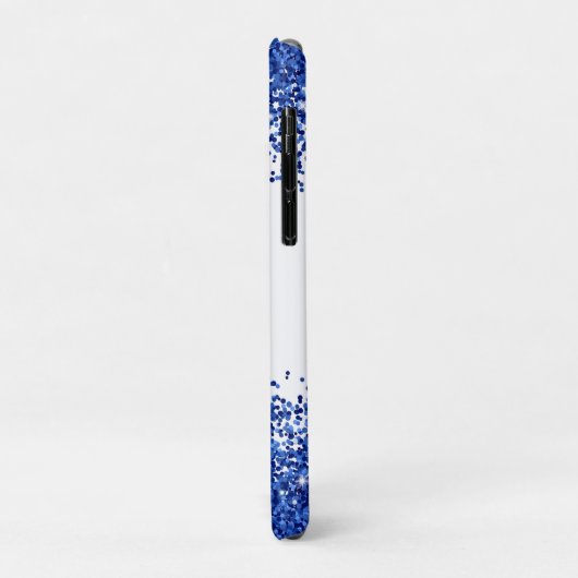 Coques Case-Mate iPhone Parties scintillant bleue sur blanc - simple | (Dos/Gauche)