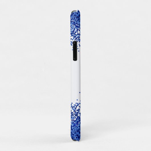 Coques Case-Mate iPhone Parties scintillant bleue sur blanc - simple | (Dos/Droite)