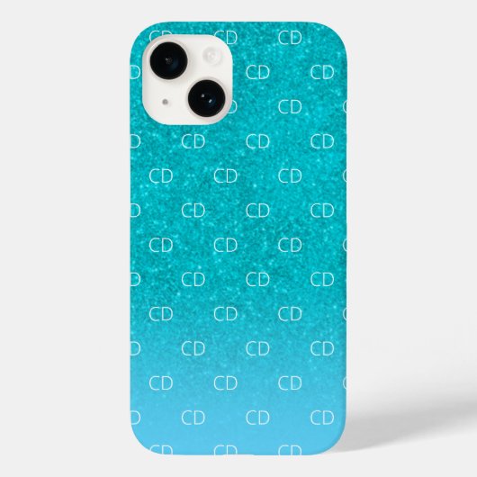 Coques Case-Mate iPhone parties scintillant bleue turquoise aqua vert mer  (Verso)