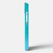 Coques Case-Mate iPhone parties scintillant bleue turquoise aqua vert mer  (Verso / Gauche)