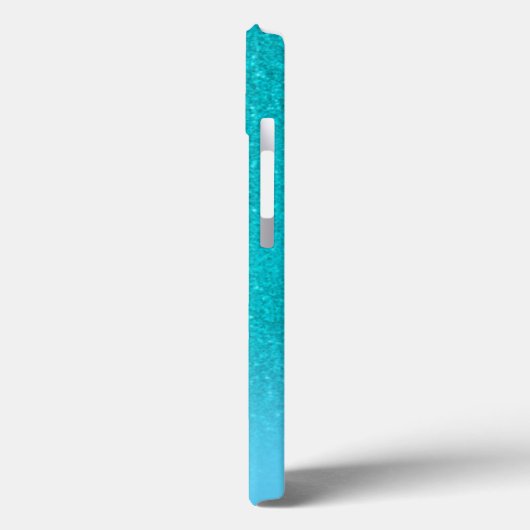 Coques Case-Mate iPhone parties scintillant bleue turquoise aqua vert mer  (Verso / Gauche)