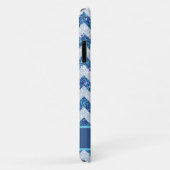 Coques Case-Mate iPhone *~* Parties scintillant bleue Turquoise  Chevron P (Dos/Droite)
