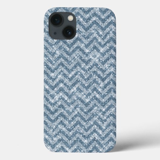 Coques Case-Mate iPhone Parties scintillant Blue Faux Sparkle Chevron (Verso)