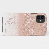 Coques Case-Mate iPhone Parties scintillant Blush Rose Gold Future Mme Bri (Dos (Horizontal))