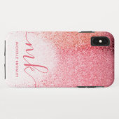 Coques Case-Mate iPhone Parties scintillant Blush Rose Rose Or Script Mono (Dos (Horizontal))