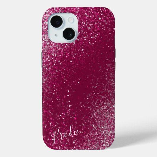 Coques Case-Mate iPhone Parties scintillant bourguignonne et argent (Verso)