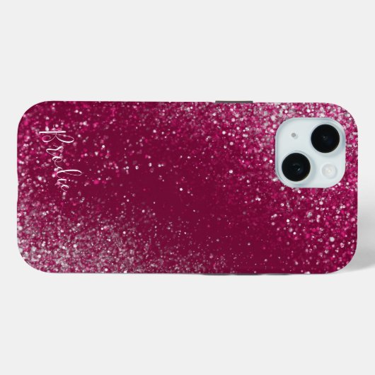 Coques Case-Mate iPhone Parties scintillant bourguignonne et argent (Verso (horizontal))