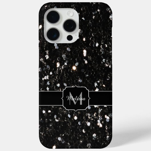 Coques Case-Mate iPhone Parties scintillant brillante noire et blanche Mon (Verso)