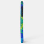 Coques Case-Mate iPhone Parties scintillant Camouflage bleu et vert clair  (Dos/Gauche)