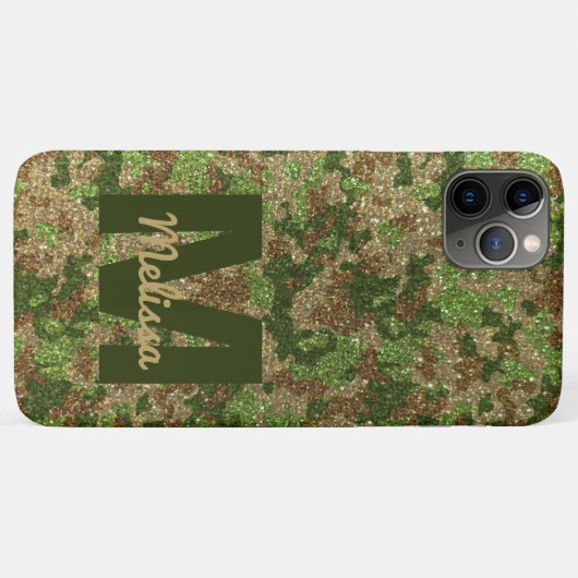 Coques Case-Mate iPhone Parties scintillant Camouflage Brown vert Camo Nom (Dos (Horizontal))