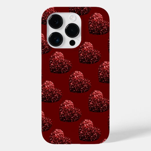 Coques Case-Mate iPhone Parties scintillant cardiaque scintille motif roug (Verso)