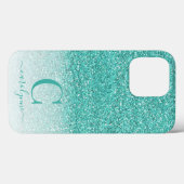 Coques Case-Mate iPhone Parties scintillant Chic Girl Turquoise Aqua Green (Verso (horizontal))