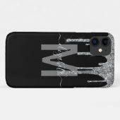 Coques Case-Mate iPhone Parties scintillant Chic Silver Driver Nom du mono (Dos (Horizontal))