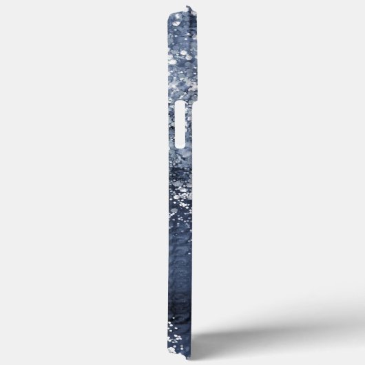 Coques Case-Mate iPhone Parties scintillant d'argent bleu foncé (Verso / Droite)