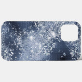 Coques Case-Mate iPhone Parties scintillant d'argent bleu foncé (Verso (horizontal))