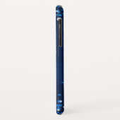 Coques Case-Mate iPhone Parties scintillant d'argent bleu moderne Confetti (Dos/Gauche)