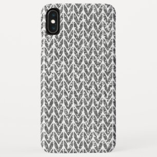 Coque Case-Mate Pour iPhone Parties scintillant d'argent Chevrons style Knit I