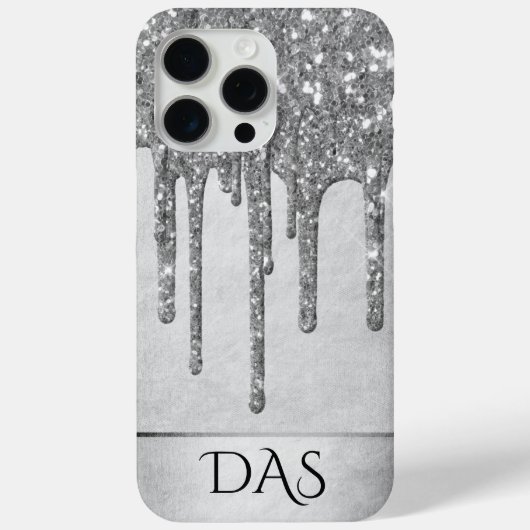 Coques Case-Mate iPhone Parties scintillant d'argent de dépôt | Monogramme (Verso)