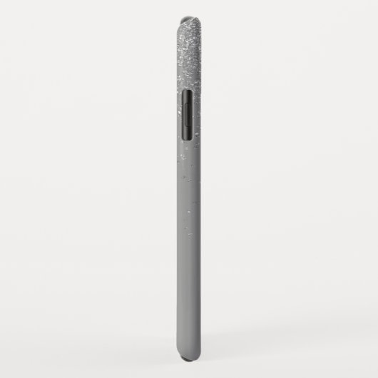 Coques Case-Mate iPhone Parties scintillant d'argent et monogramme étincel (Dos/Droite)